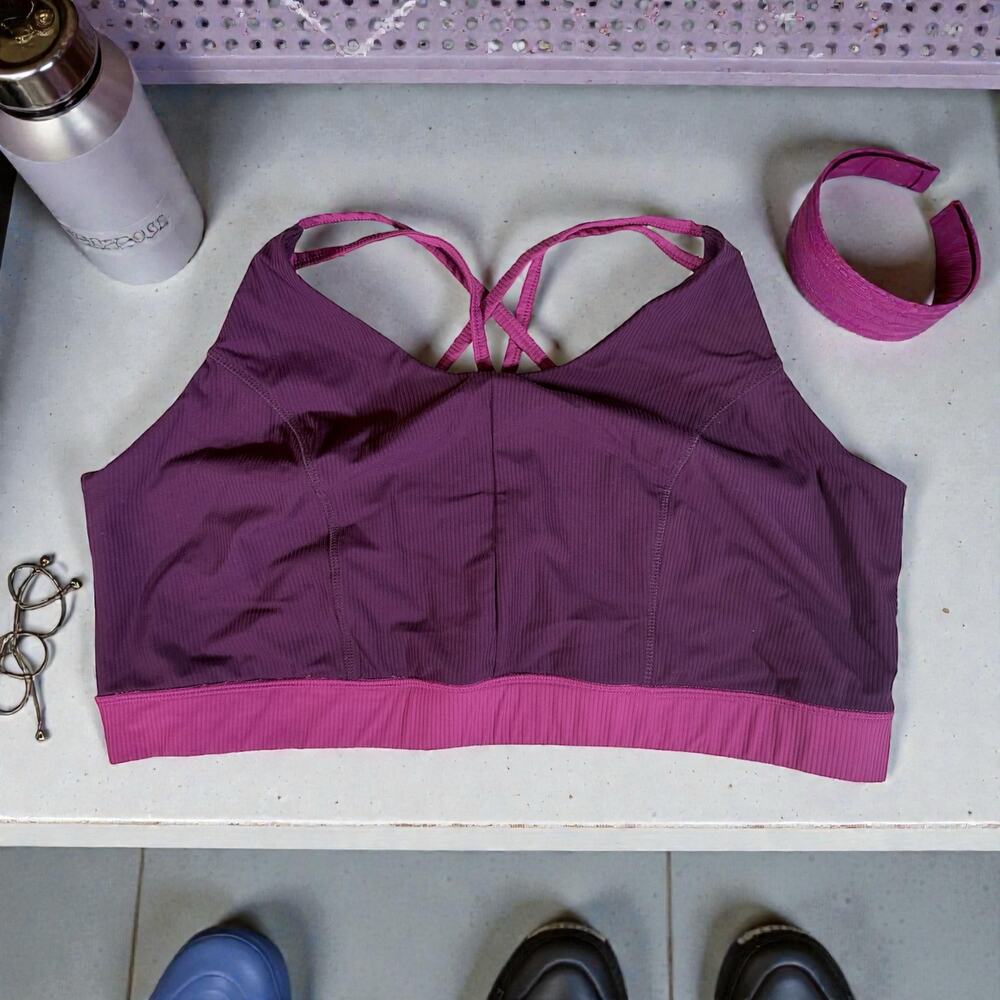 Torrid Active Women's 4 4X TRU Low Impact Wireless Rib Sports Bra Purple Gym - Picture 2 of 6